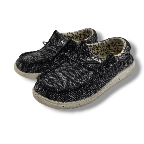 Hey Dude Wally Youth Shoes Child 13 Sox Skater Black - Picture 4 of 9